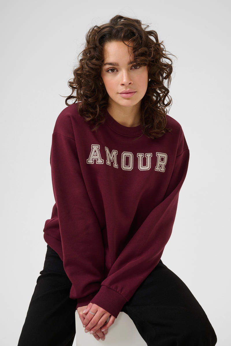 Kaffe Kaelenora Windsor Wine Fleece Lined Supersoft Sweatshirt, 10510672