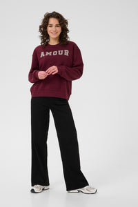 Kaffe Kaelenora Windsor Wine Fleece Lined Supersoft Sweatshirt, 10510672
