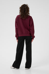Kaffe Kaelenora Windsor Wine Fleece Lined Supersoft Sweatshirt, 10510672