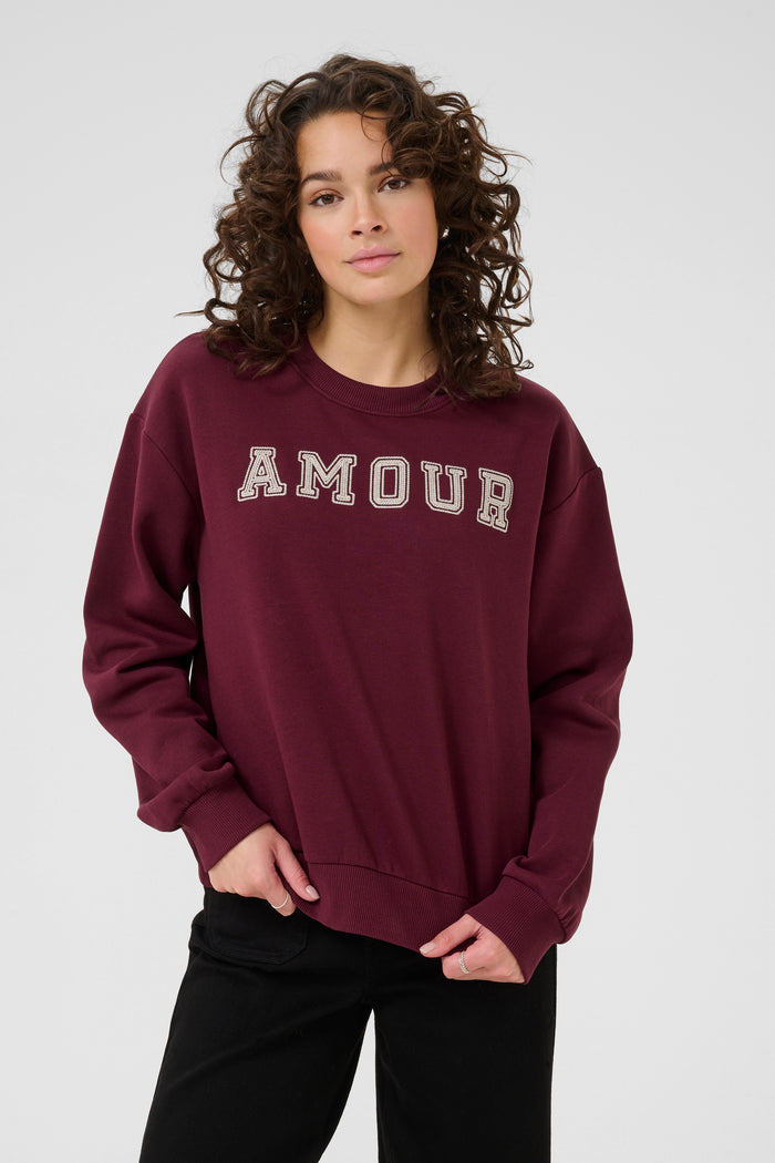 Kaffe Kaelenora Windsor Wine Fleece Lined Supersoft Sweatshirt, 10510672