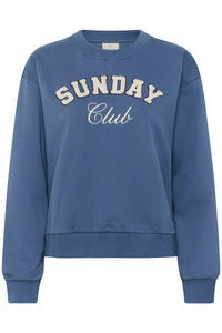 Kaffe Kaelenora Denim Blue Fleece Lined Supersoft Sweatshirt, 10510672