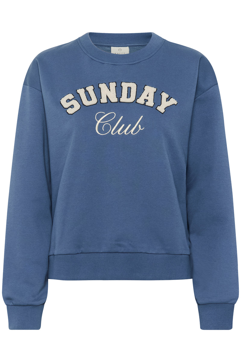 Kaffe Kaelenora Denim Blue Fleece Lined Supersoft Sweatshirt, 10510672