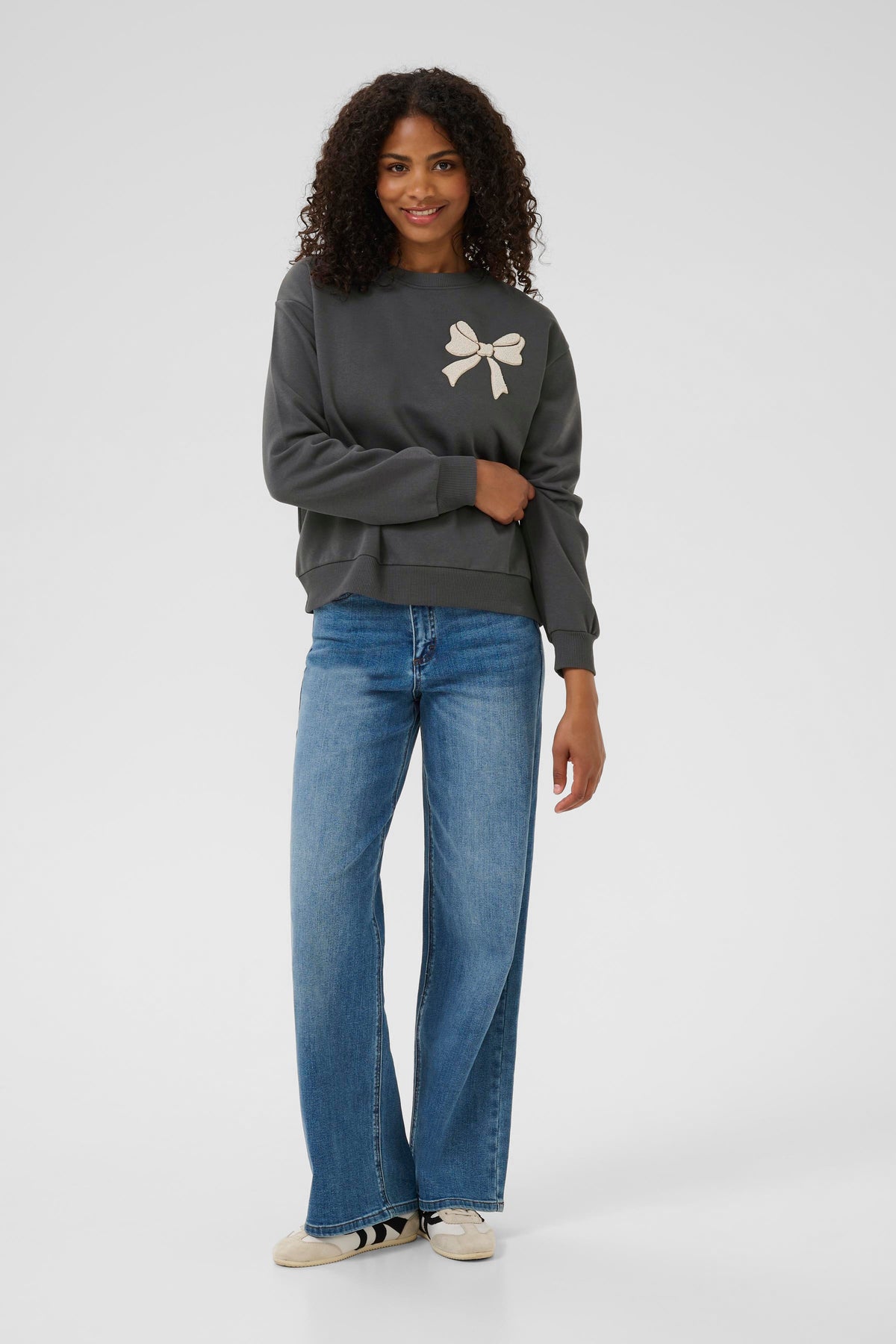 Kaffe Kaelenora Slate Grey Fleece Lined Supersoft Sweatshirt
