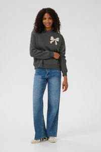 Kaffe Kaelenora Slate Grey Fleece Lined Supersoft Sweatshirt