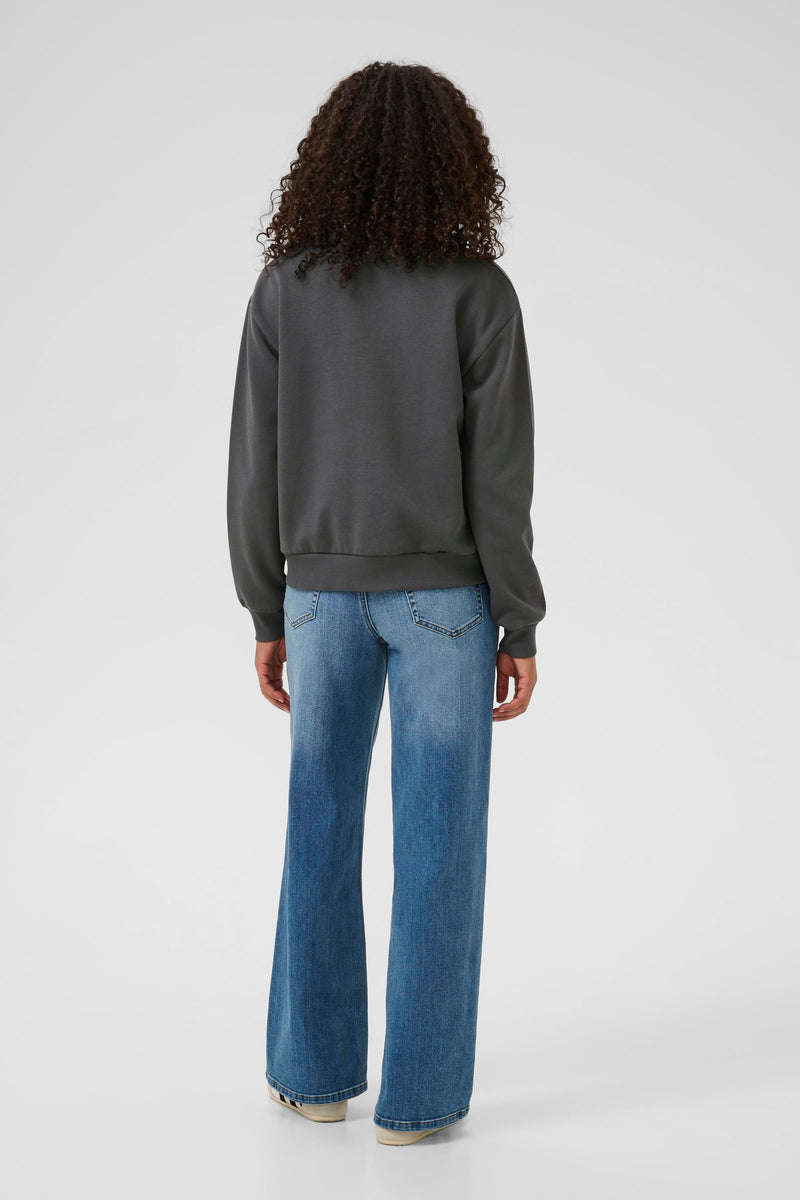 Kaffe Kaelenora Slate Grey Fleece Lined Supersoft Sweatshirt