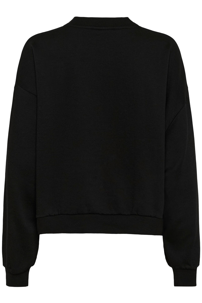Kaffe Kalise Black 'FEMME' Embellished Logo Relaxed Fit Sweatshirt, 10510868