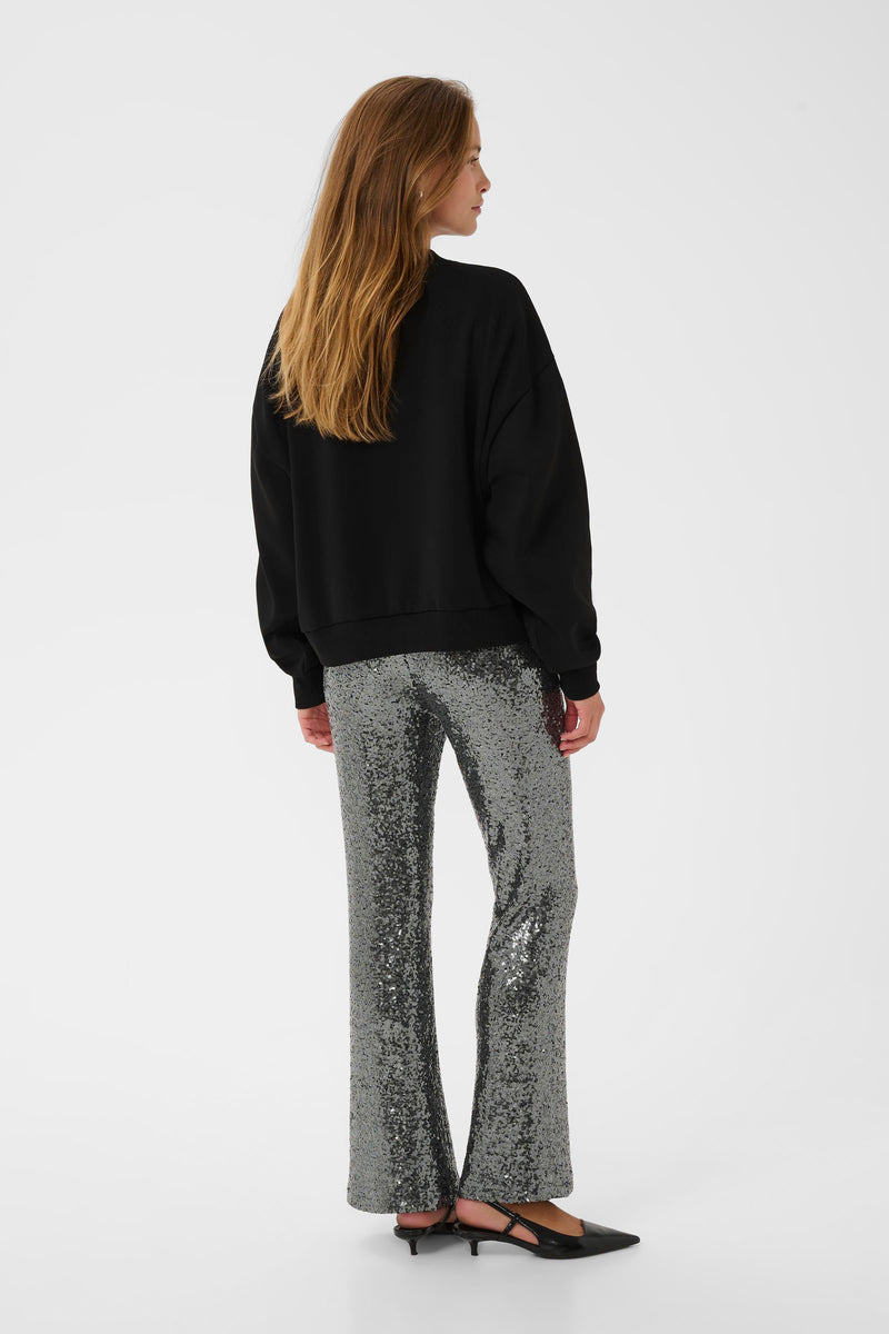 Kaffe Kalise Black 'FEMME' Embellished Logo Relaxed Fit Sweatshirt, 10510868