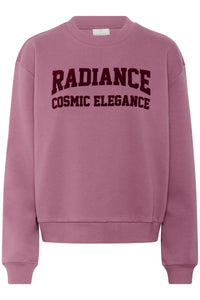 Kaffe Kaprecious Tulipwood Rose Velvet Logo Sweatshirt