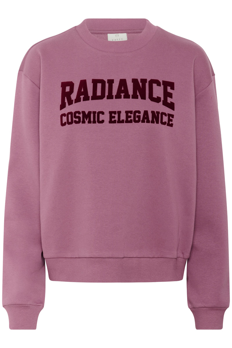 Kaffe Kaprecious Tulipwood Rose Velvet Logo Sweatshirt