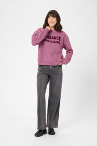 Kaffe Kaprecious Tulipwood Rose Velvet Logo Sweatshirt