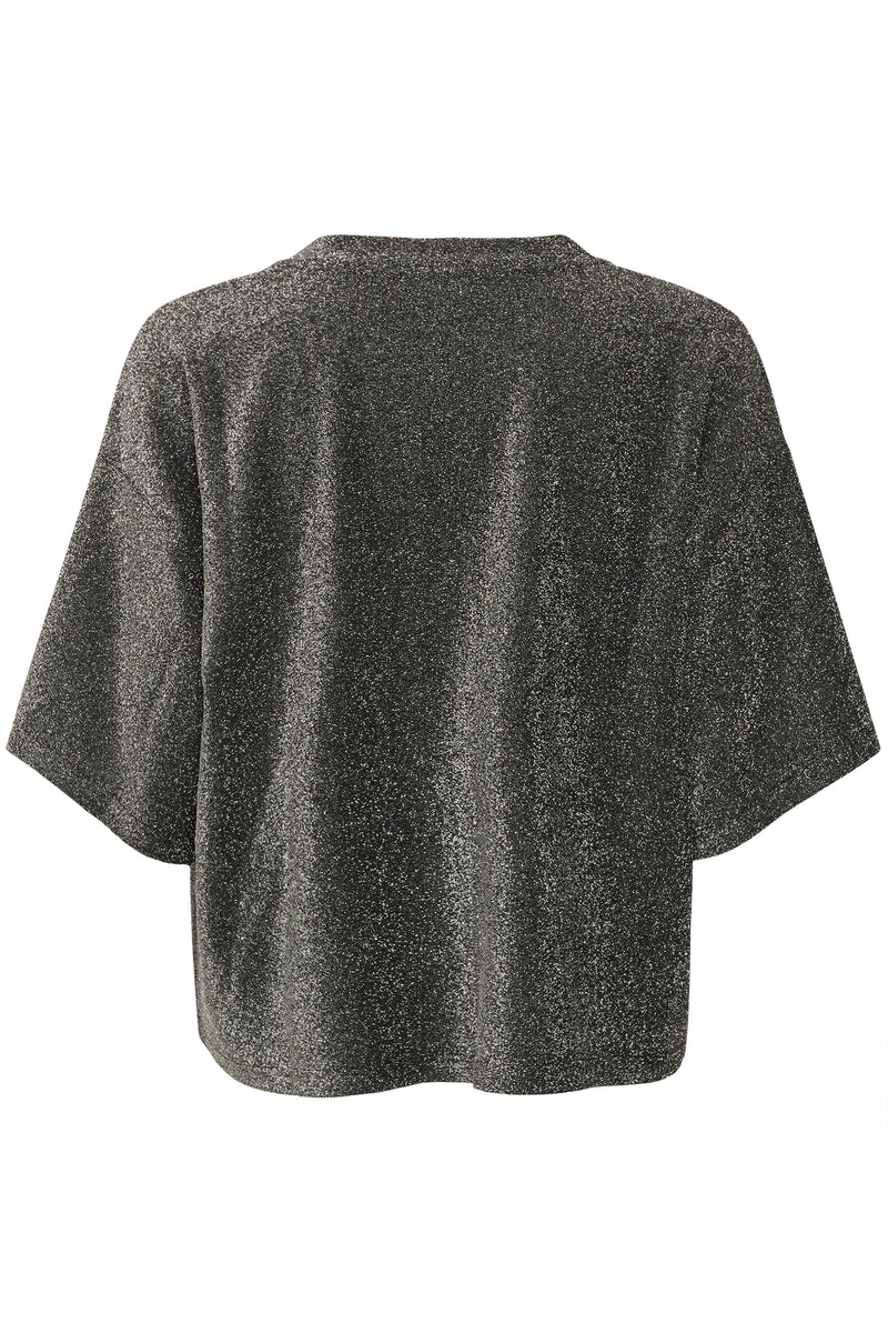 Kaffe KaRita Silver Metallic Glitter Oversized T-Shirt
