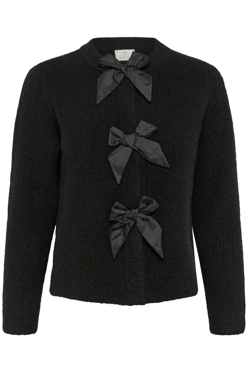 Kaffe Kamay Black Bow Knitted Cardigan