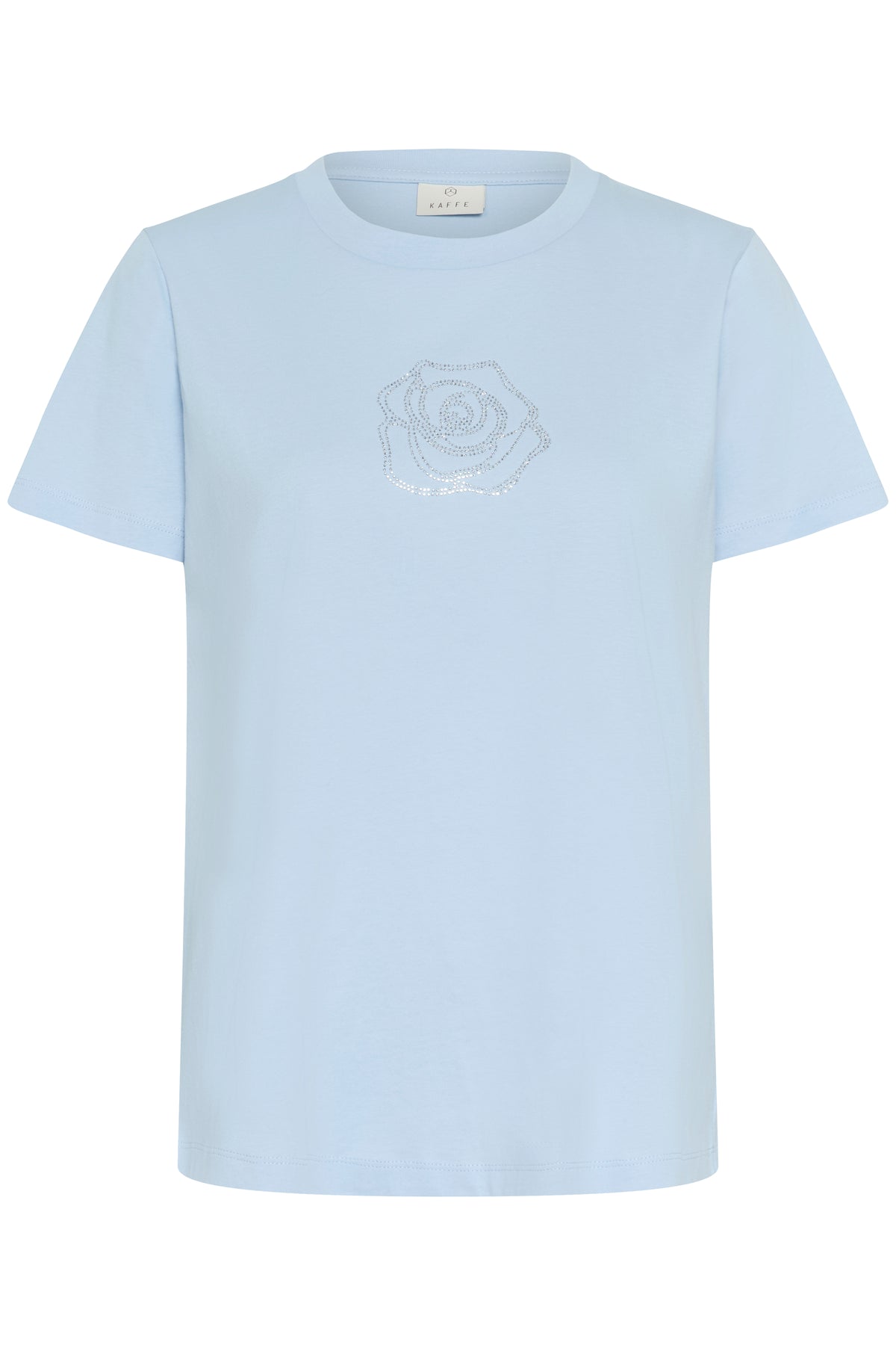 Kaffe Kajean Powder Blue Embellished Rose T-Shirt, 10511081