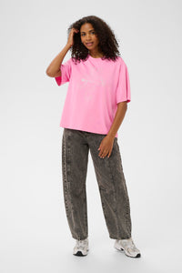 Kaffe Karosie Power Pink 'Ooh La La' Embellished Modal T-Shirt, 10511093