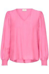 Kaffe Kalufia Power Pink V-Neck Blouse, 10511104