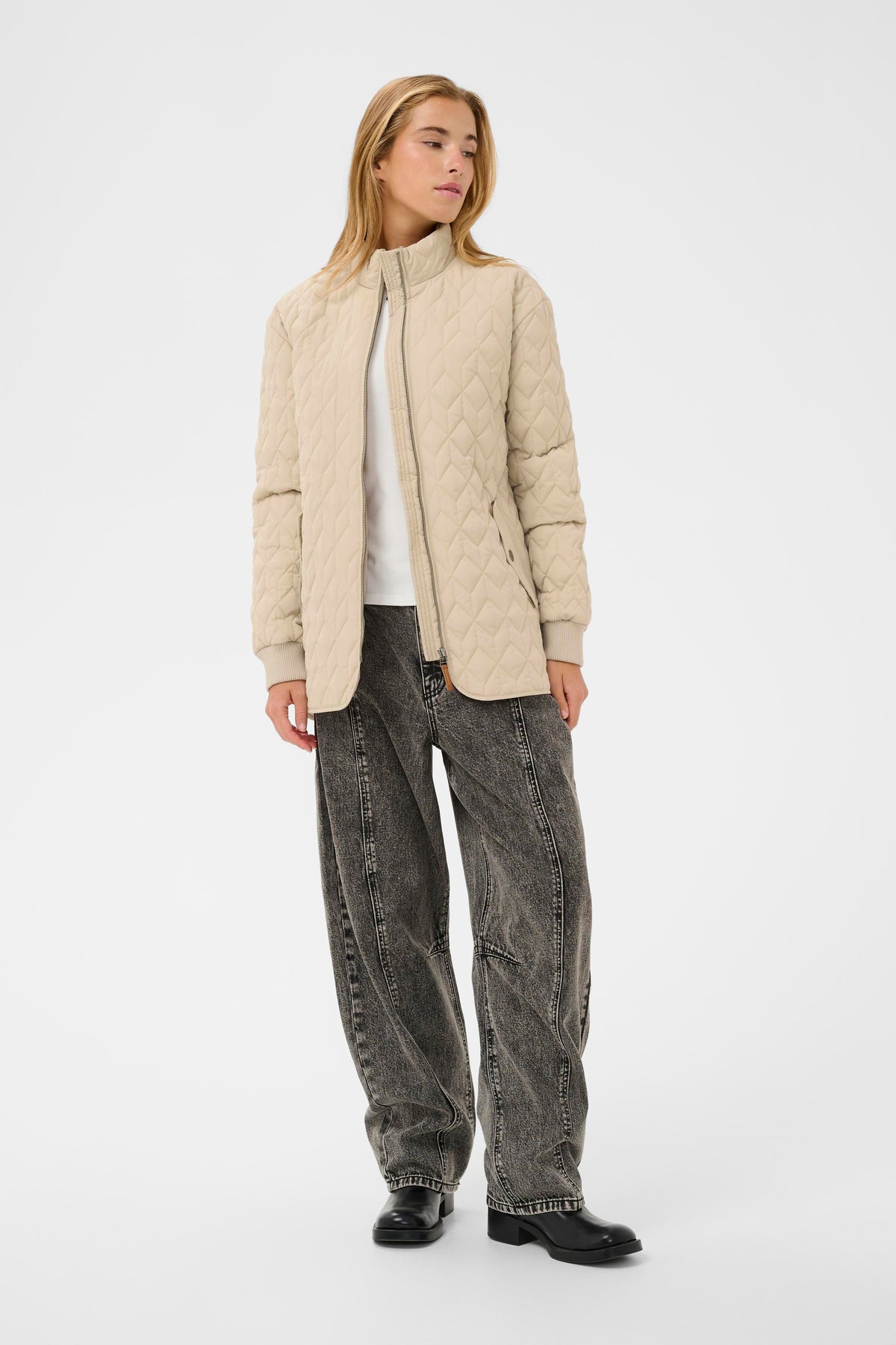 Kaffe KaLeila Dusky Green Quilted Jacket, 10511122