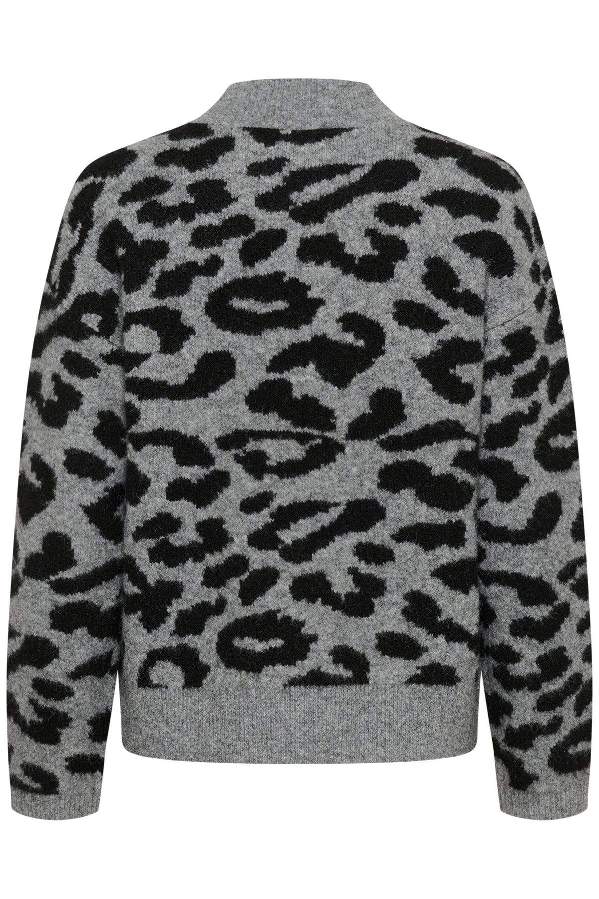 Kaffe KaSandra Grey Melange Leopard Supersoft Knit Jumper