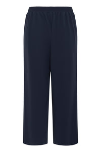 Kaffe Kaphoebe Midnight Marine Wide Leg Cropped Trousers, 10511244