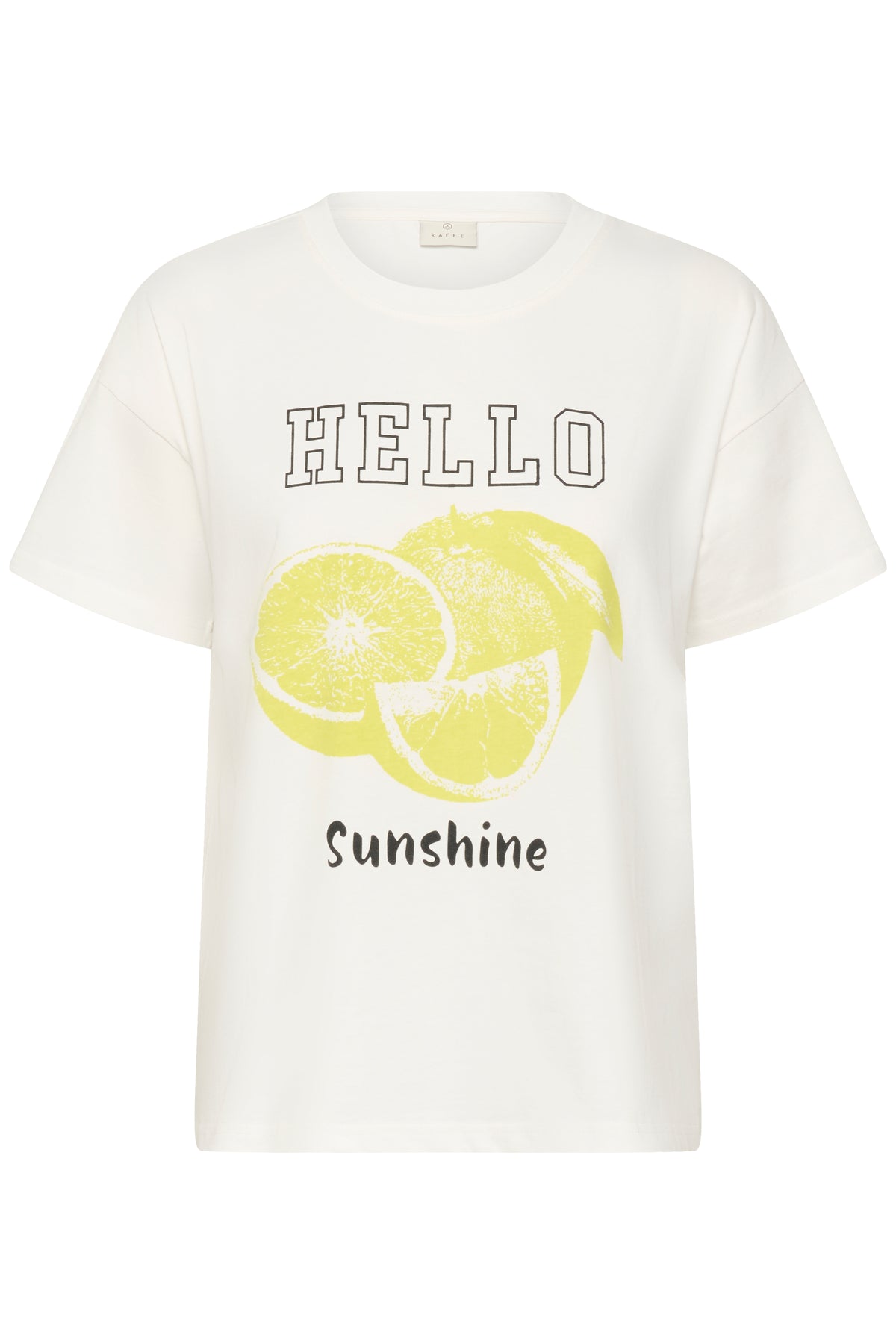 Kaffe KaChelsea Chalk 'Hello Sunshine' Lime Oversized T-Shirt, 10511340