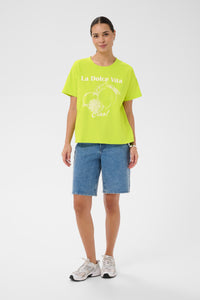 Kaffe KaChelsea Wild Lime 'Dolce Vita' Oversized T-Shirt, 10511340