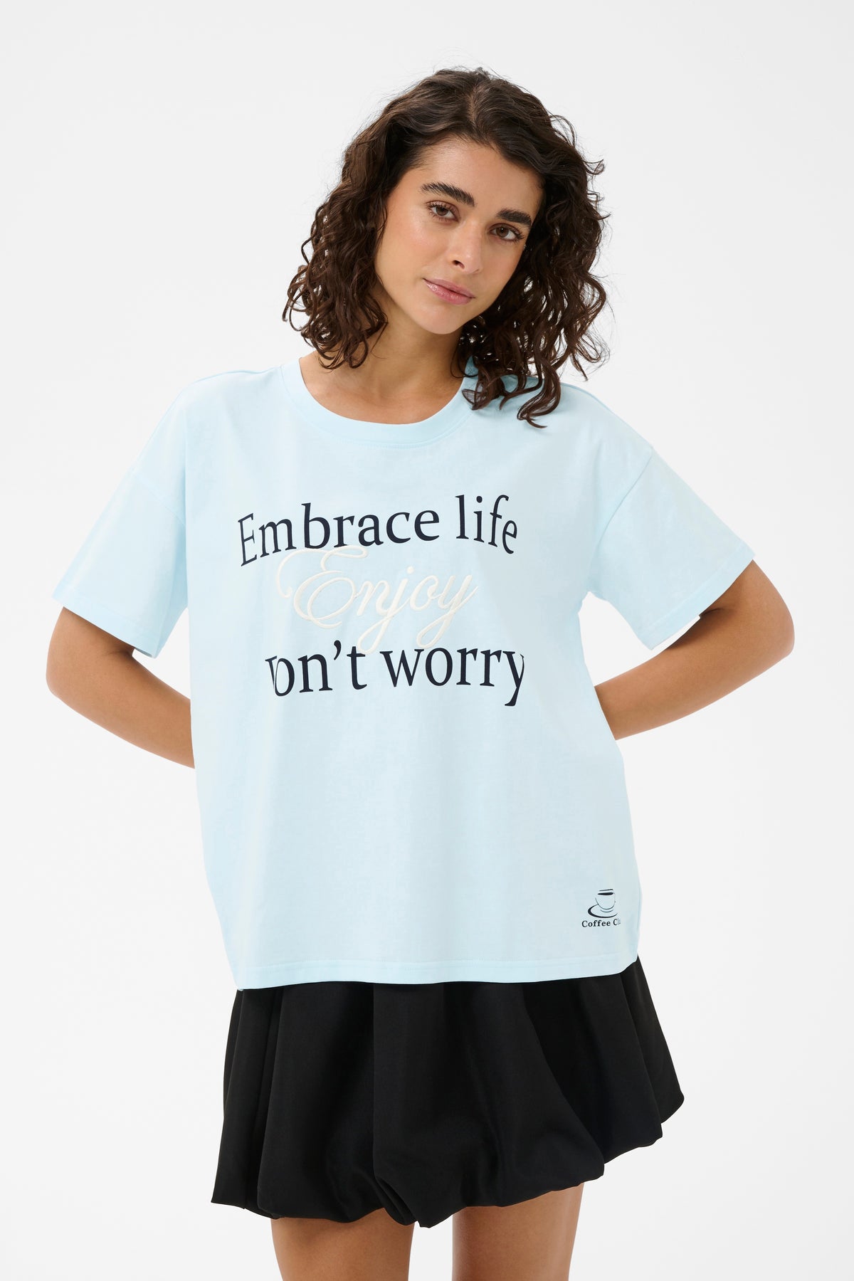 Kaffe KaChelsea Baby Blue Logo Oversized T-Shirt, 10511340