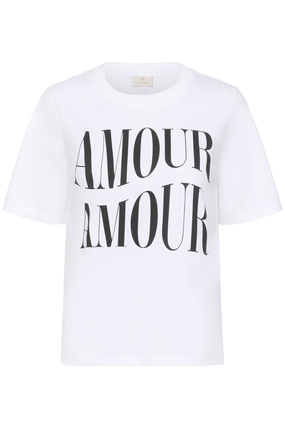 Kaffe Kacherie Optical White 'Amour Amour' Logo T-Shirt, 10511354
