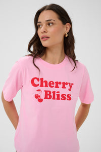 Kaffe Kacherie Pink Frosting 'Cherry Bliss' Logo T-Shirt