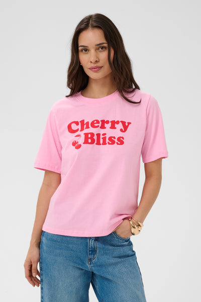 Kaffe Kacherie Chalk 'Cherry Bliss' Logo T-Shirt, 10511354 – Ruby