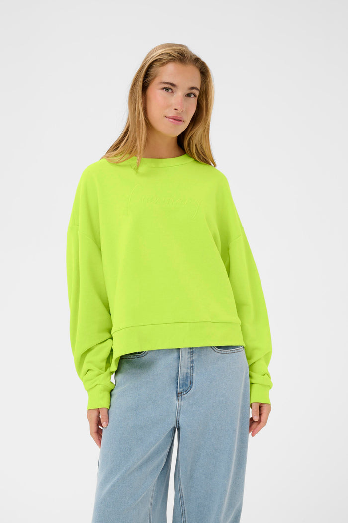  Kaffe Kalila Wild Lime Logo Oversized Sweatshirt, 10511411