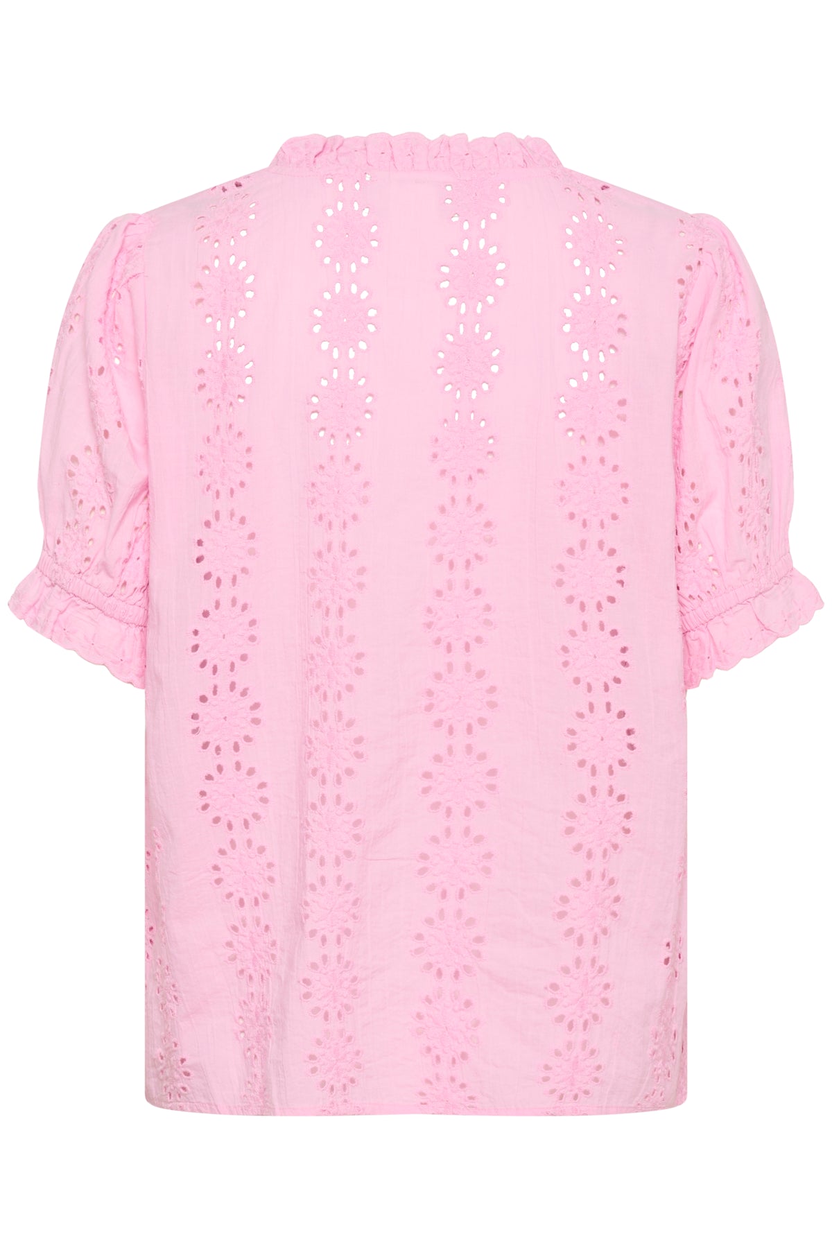 Kaffe Kadona Pink Frosting Embroidered V-Neck Blouse