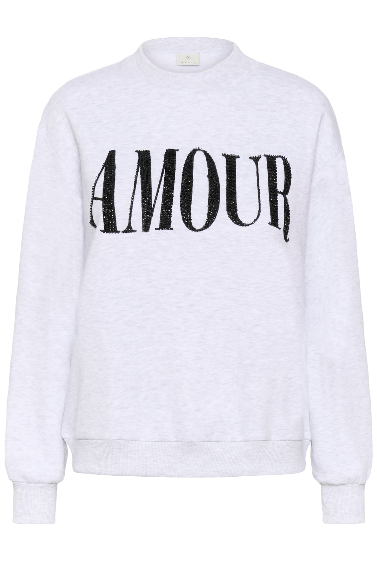 Kaffe Kamelody Grey Melange Supersoft Fleece Lined ‘Amour’ Sweatshirt, 10511456