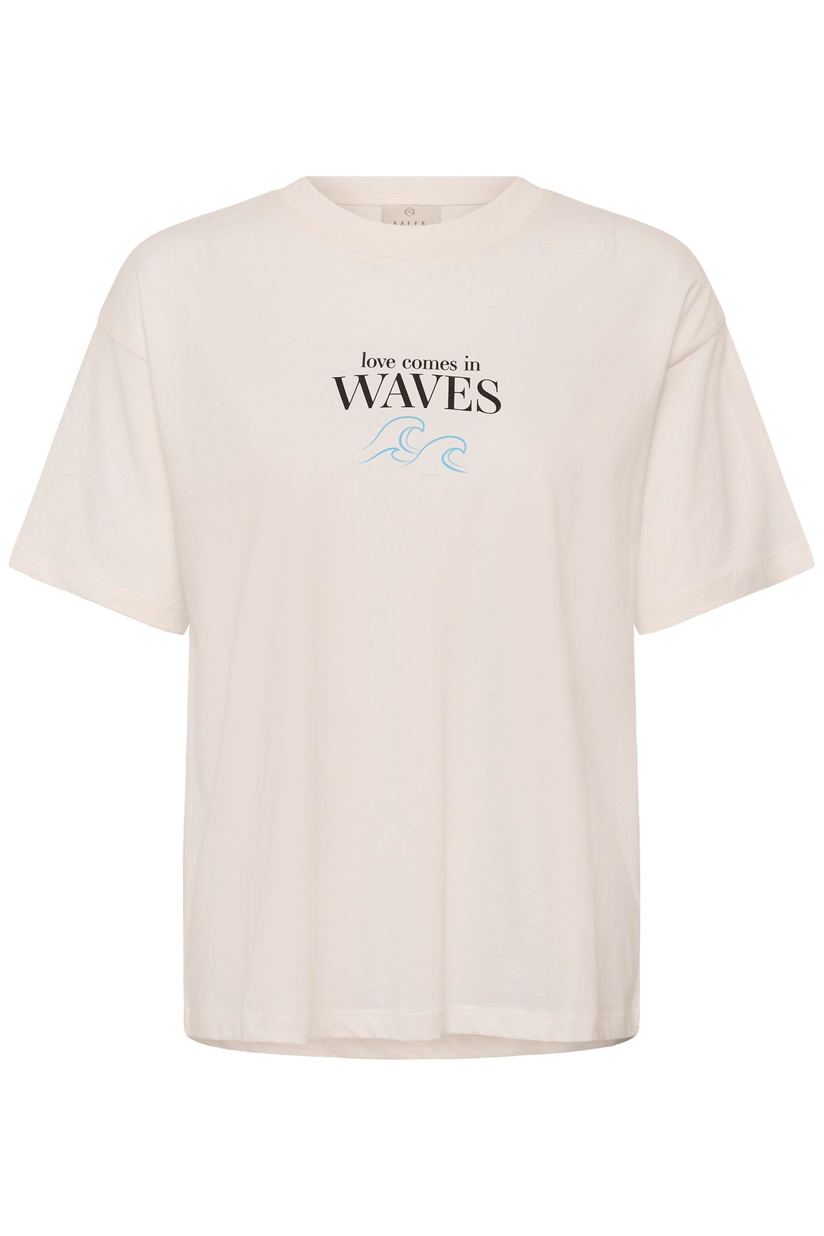 Kaffe Kakelly Chalk Oversized 'Love comes in Waves' Logo T-Shirt, 10511577