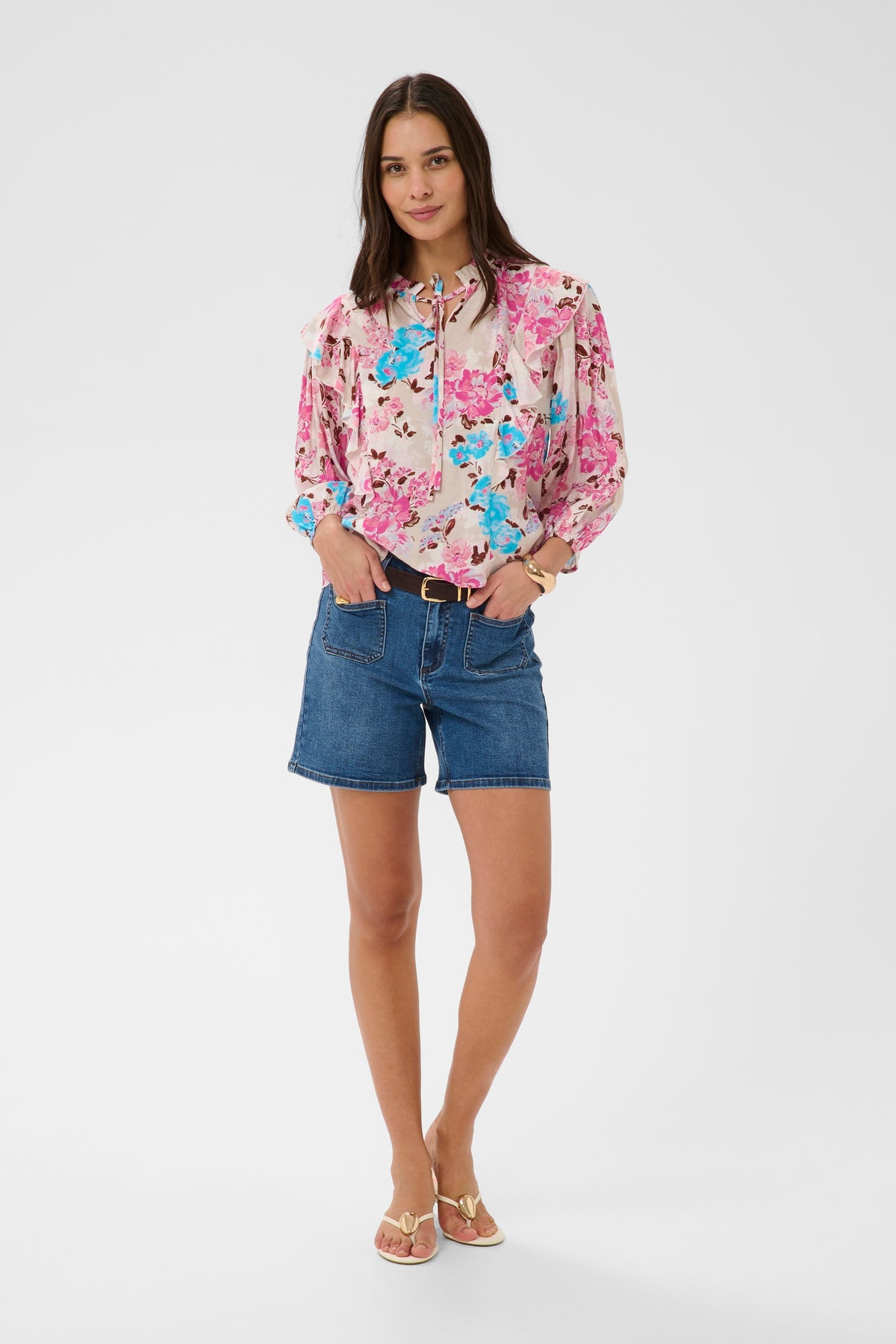 Kaffe KaHaisley Multi Colour Flower Print Blouse, 10511583