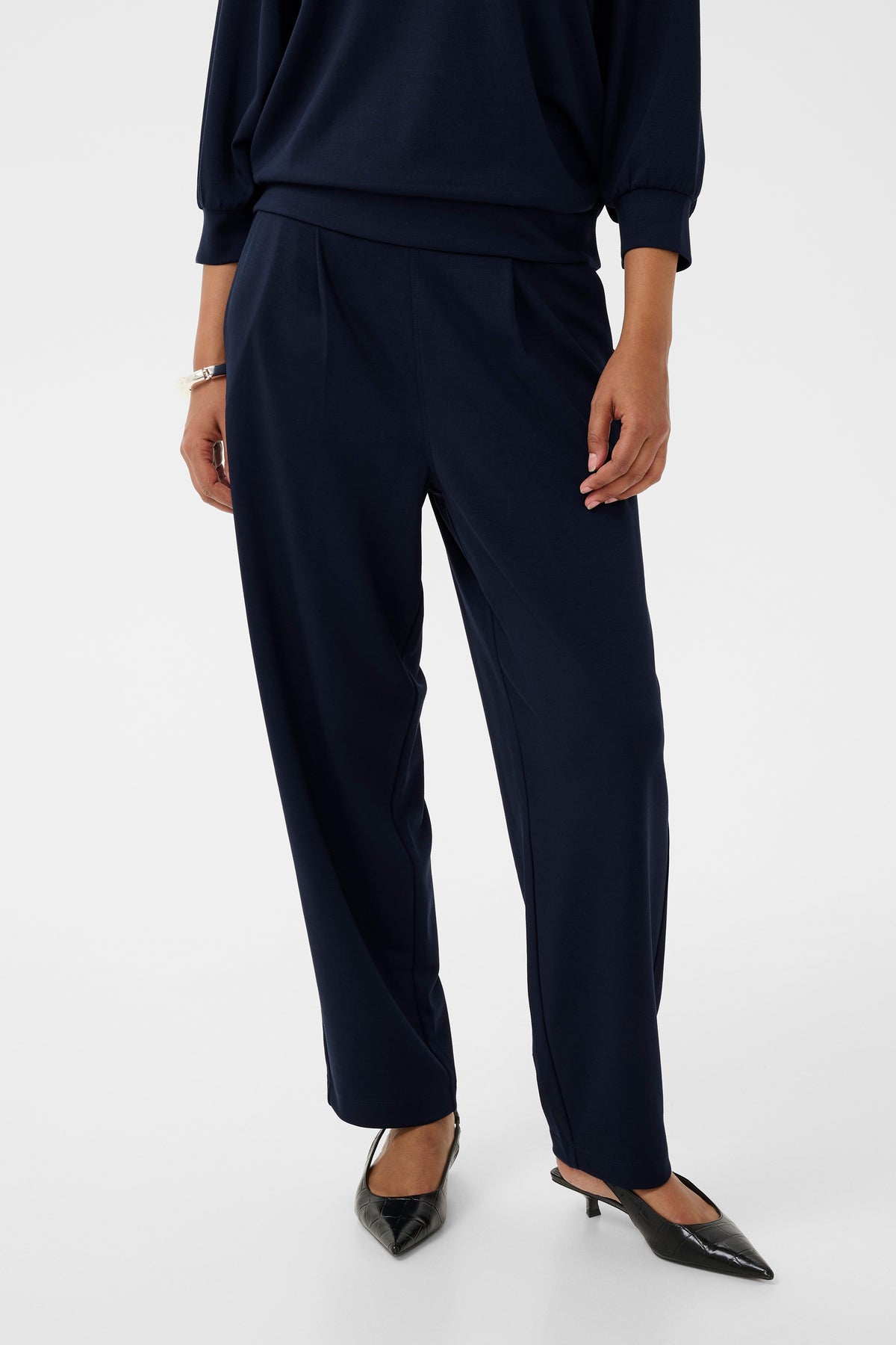 Kaffe Kaannie Midnight Marine Modal Barrel Leg Joggers, 10511588