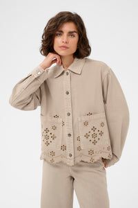 Kaffe KaMimi Feather Beige Broderie Anglaise Jacket, 10511598