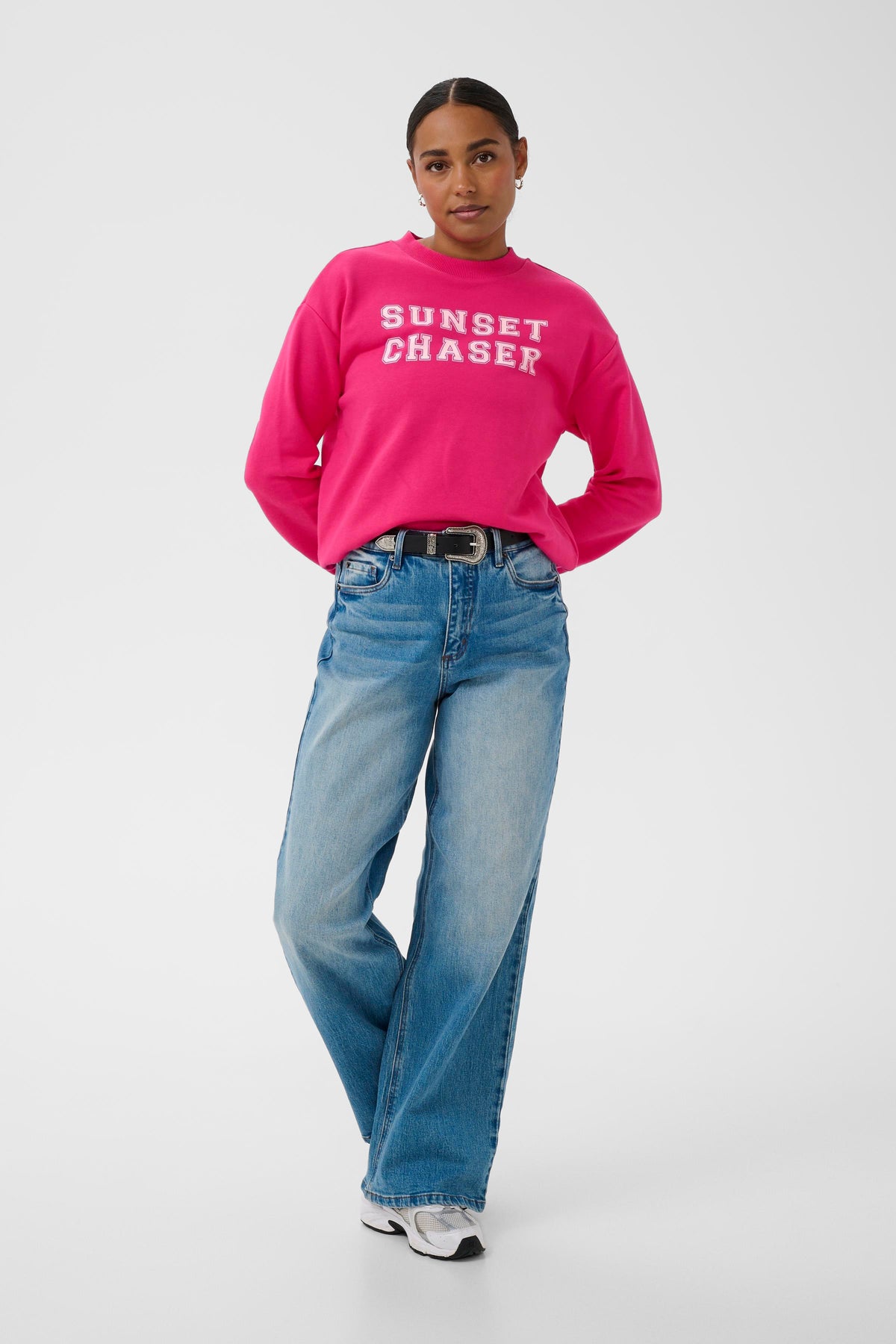 Kaffe KaLilje Beetroot Fuchsia 'Sunset Chaser' Supersoft Sweatshirt, 10511630