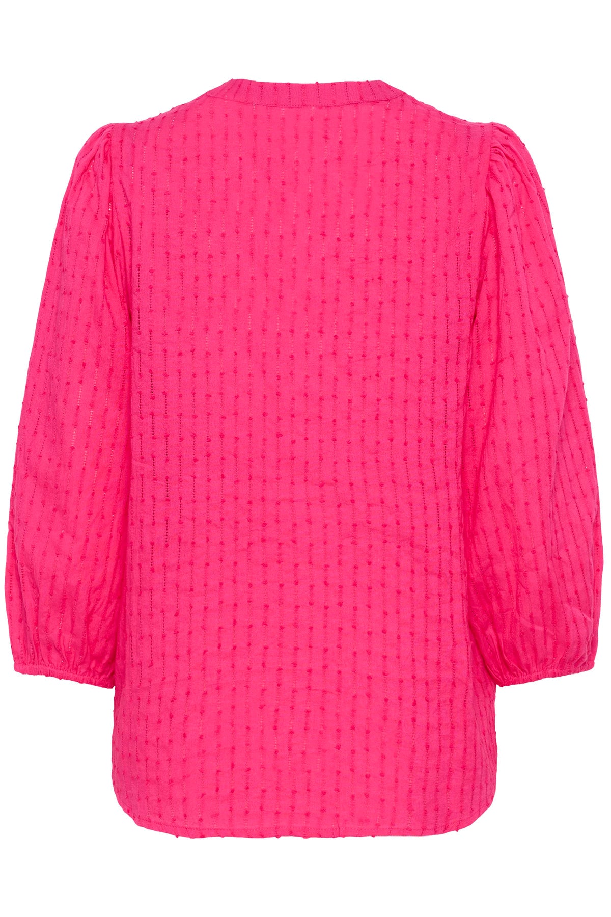Kaffe Kabea Beetroot Fuchsia Textured V-Neck Blouse, 10511631
