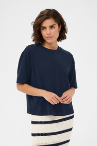 Kaffe Kaannie Midnight Marine Modal Boxy Fit T-Shirt, 10511809