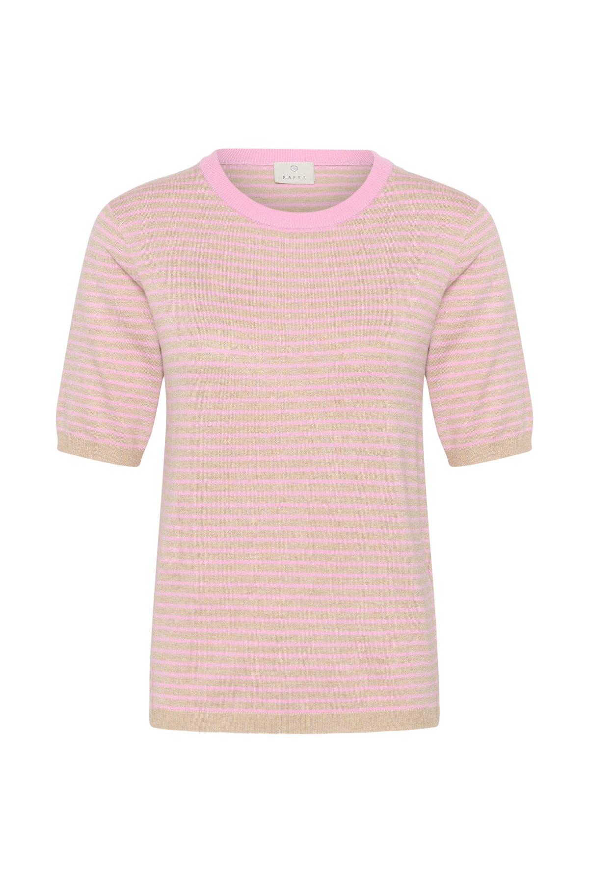 Kaffe Kalizza Feather Beige /Candy Striped Knit with Candy Pink Trim, 10511826