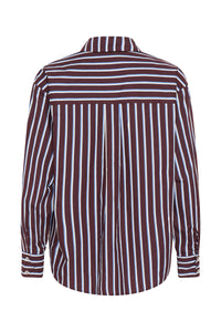 KAFFE Kagavina Fudge Oversized Shirt with Provence Blue/White Stripe