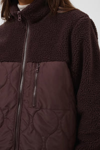 Kaffe Kagracelyn Fudge Burgundy Teddy Fleece Quilted Jacket, 10512279