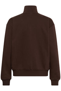 Kaffe KaLiddy Coffee Bean Fleece Lined Half Zip Sweatshirt, 10513266