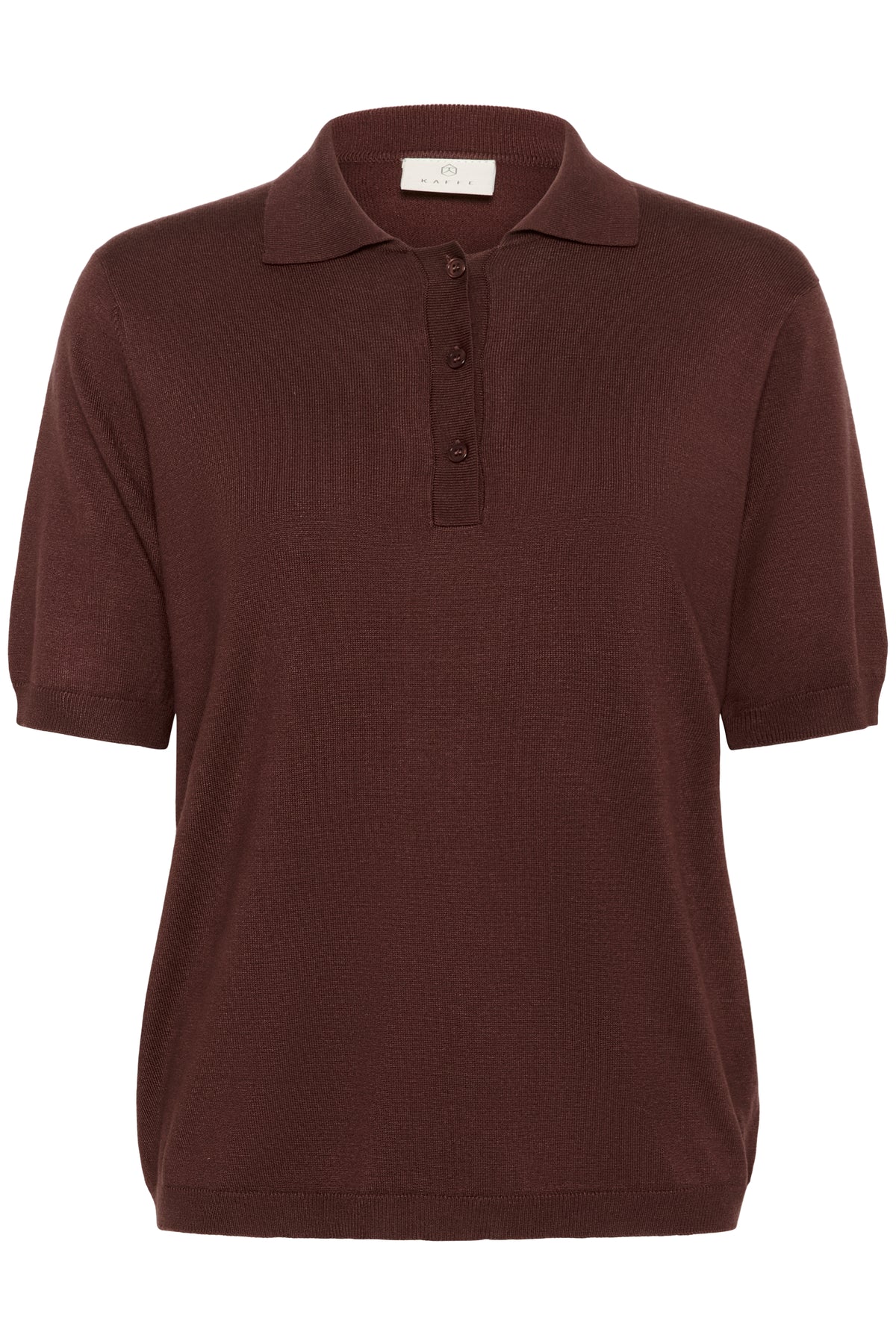 Kaffe Kalizza Fudge Burgundy Knitted Polo Top
