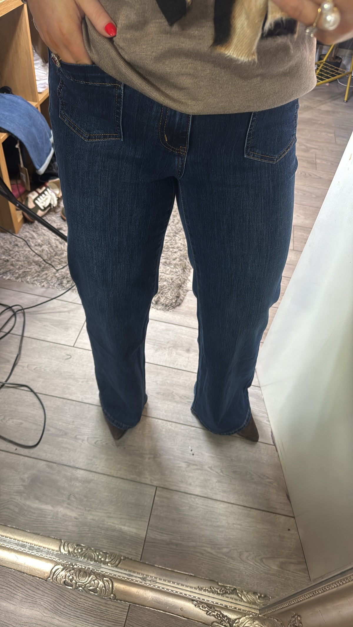 Toxik Highwaisted Denim Wide Leg Flared Jeans