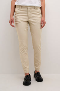 Kaffe Kalea Highwaisted Stone Beige Slim Leg Chino Trousers