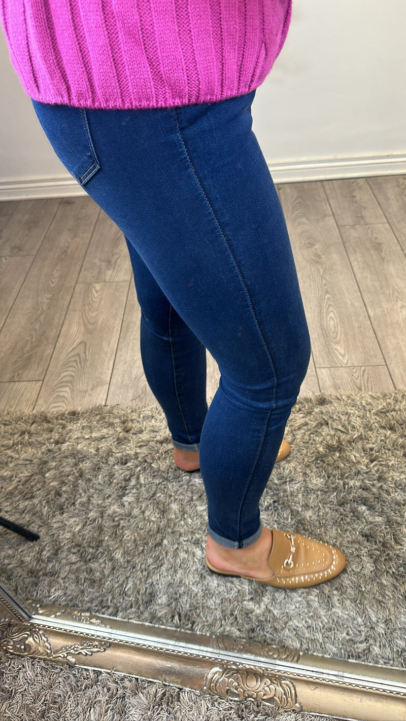 Toxik ORIGINAL Highwaisted Dark Denim Bum Lift Skinny Jeans, L185