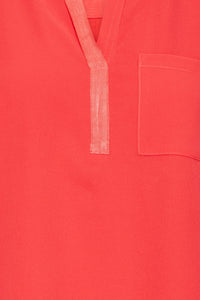Fransa FrZawov Hibiscus Red V-Neck Top, 20603737
