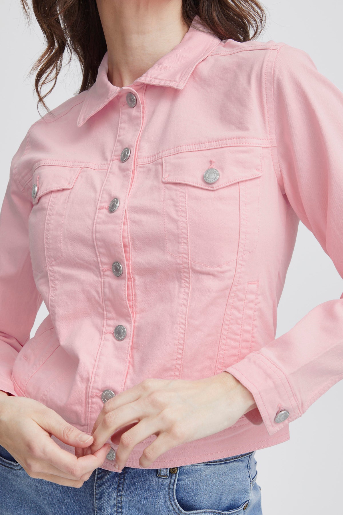 Fransa Frvotwill Pink Frosting Soft Denim Jacket, 20609189