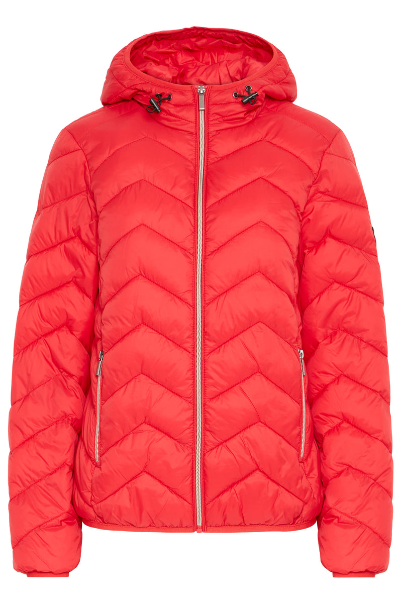 Fransa Frpadma Poinsettia Red Puffa Coat, 20609336