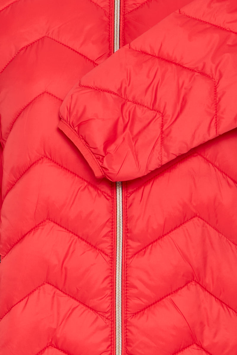 Fransa Frpadma Poinsettia Red Puffa Coat, 20609336